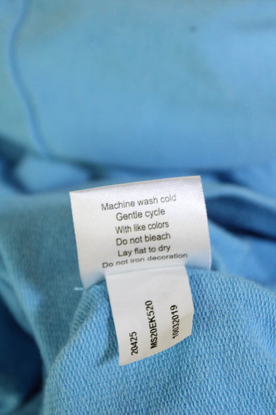 Peter Millar Womens Cotton Blend Pullover Quarter Zip Mock Neck Top Blue Size M