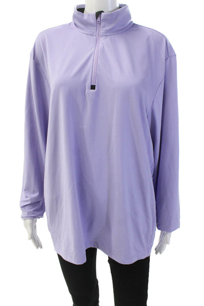 Ralph Lauren Golf Womens Zip Up Long Sleeve Pullover Active Top Purple Size L