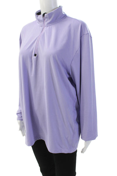Ralph Lauren Golf Womens Zip Up Long Sleeve Pullover Active Top Purple Size L