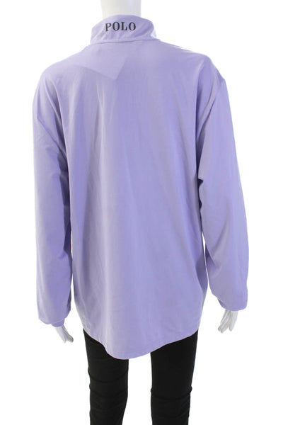 Ralph Lauren Golf Womens Zip Up Long Sleeve Pullover Active Top Purple Size L