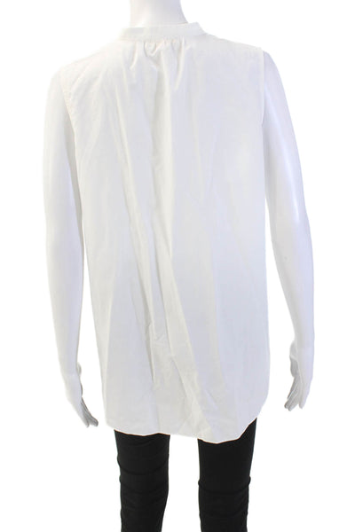 Eileen Fisher Womens Cotton Button Down Sleeveless Tank Top White Size 2XS
