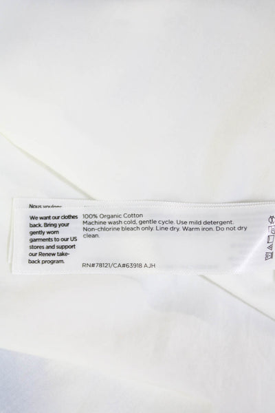 Eileen Fisher Womens Cotton Button Down Sleeveless Tank Top White Size 2XS