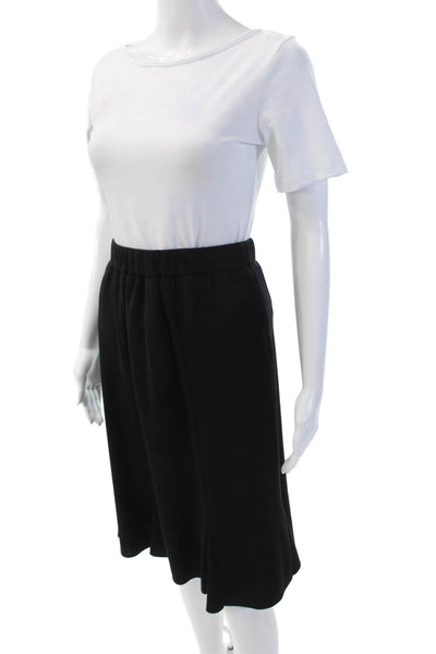 Misook Womens Elastic Waist Straight Pencil Pleated Hem Skirt Black Size XS