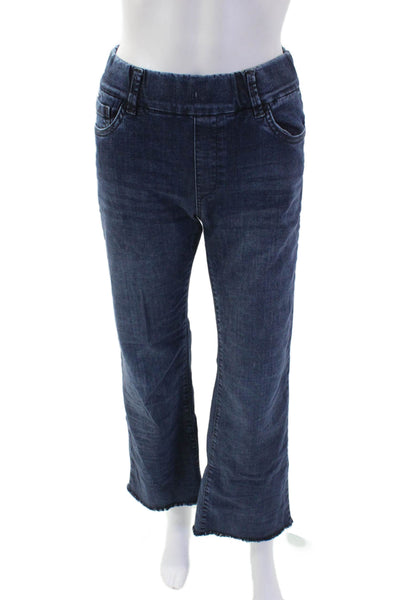 Flog Womens Cotton Denim Elastic Waist Mid-Rise Bootcut Jeans Blue Size 24