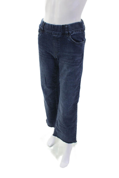 Flog Womens Cotton Denim Elastic Waist Mid-Rise Bootcut Jeans Blue Size 24