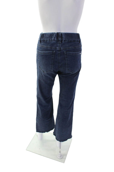 Flog Womens Cotton Denim Elastic Waist Mid-Rise Bootcut Jeans Blue Size 24