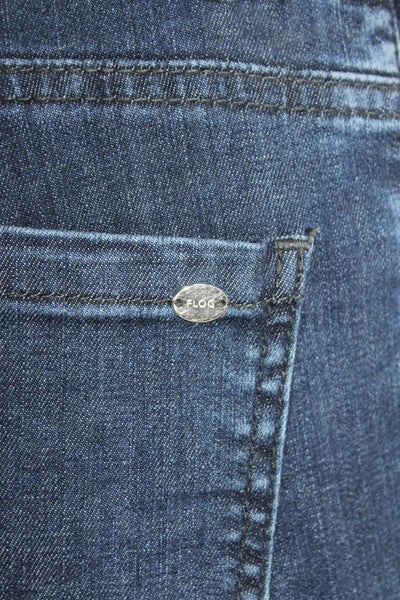 Flog Womens Cotton Denim Elastic Waist Mid-Rise Bootcut Jeans Blue Size 24