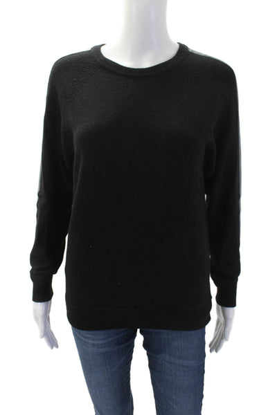 Autumn Cashmere Womens Solid Cashmere Knit Pullover Sweater Top Black Size XS