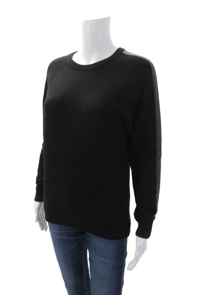 Autumn Cashmere Womens Solid Cashmere Knit Pullover Sweater Top Black Size XS