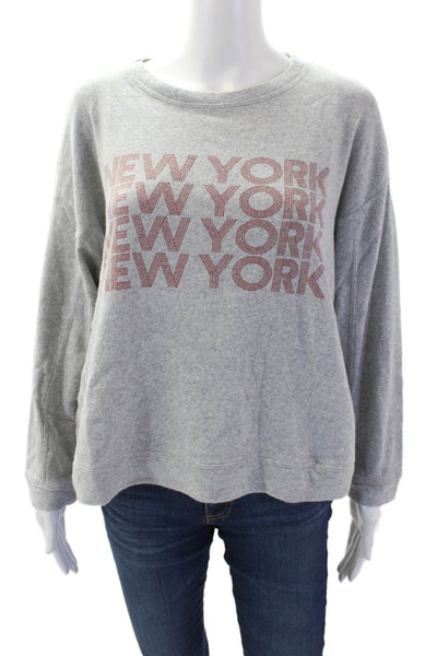 Generation Love Womens Cotton Blend Crew Neck Sweatshirt Top Gray Size XS