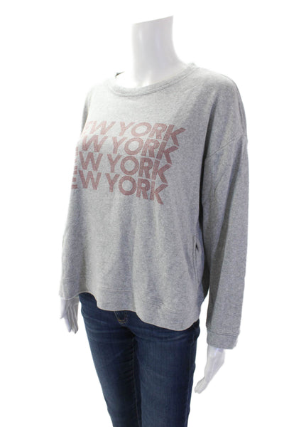 Generation Love Womens Cotton Blend Crew Neck Sweatshirt Top Gray Size XS