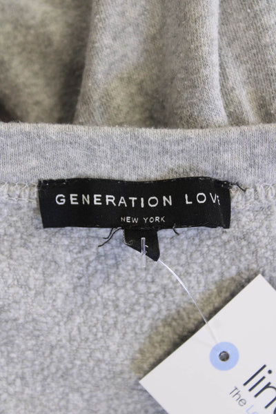 Generation Love Womens Cotton Blend Crew Neck Sweatshirt Top Gray Size XS
