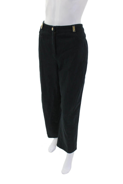 St. John Sport By Marie Gray Womens Cotton Wide-Leg Jeans Black Size 12