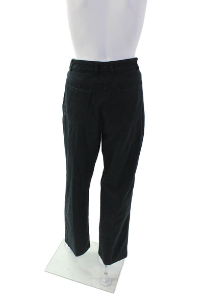 St. John Sport By Marie Gray Womens Cotton Wide-Leg Jeans Black Size 12