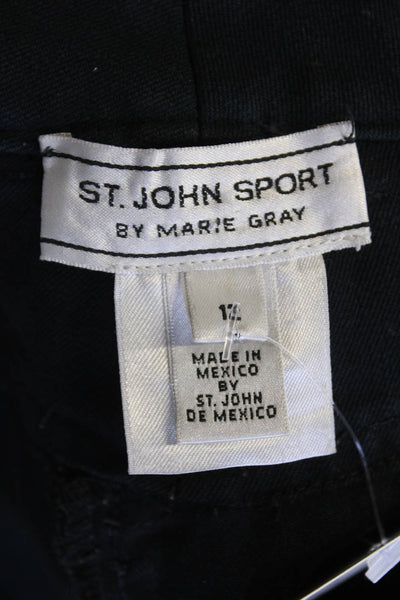 St. John Sport By Marie Gray Womens Cotton Wide-Leg Jeans Black Size 12