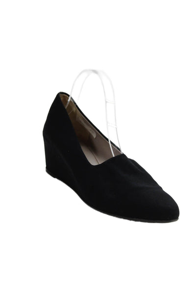 Aquatalia Womens Round Closed Toe Slip-On Dress Wedge Heels Black Size 10