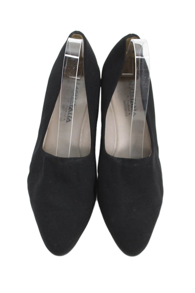 Aquatalia Womens Round Closed Toe Slip-On Dress Wedge Heels Black Size 10