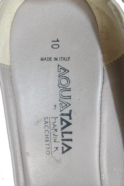 Aquatalia Womens Round Closed Toe Slip-On Dress Wedge Heels Black Size 10