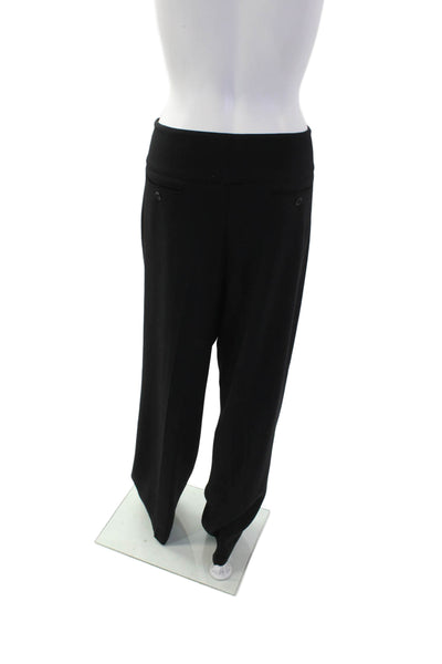 Armani Collezioni Womens Wool Pocketed Wide Legged Pants Solid Black Size 12