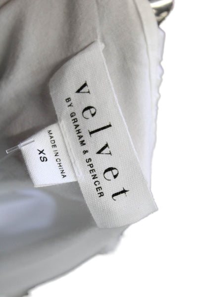 Velvet by Graham & Spencer Womens Long Sleeve V Neck Blouse White Size XS