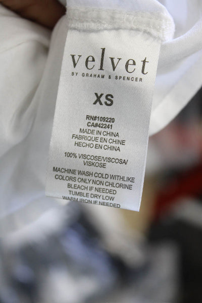 Velvet by Graham & Spencer Womens Long Sleeve V Neck Blouse White Size XS