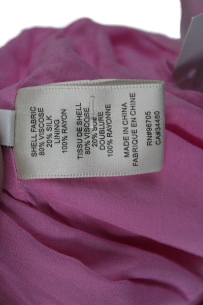 Rebecca Taylor Womens V Neck Short Puffy Sleeves Blouse Pink Size Medium