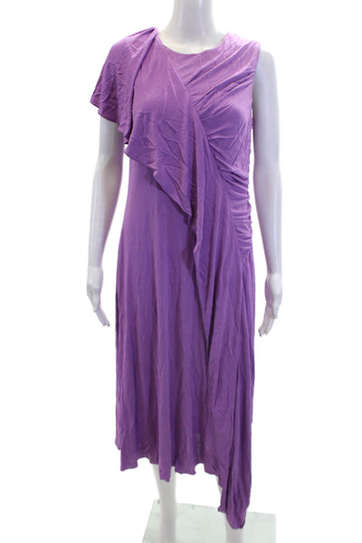 Emilio Pucci Womens Ruched Sleeveless Full Length Dress Lilac Purple Size 12