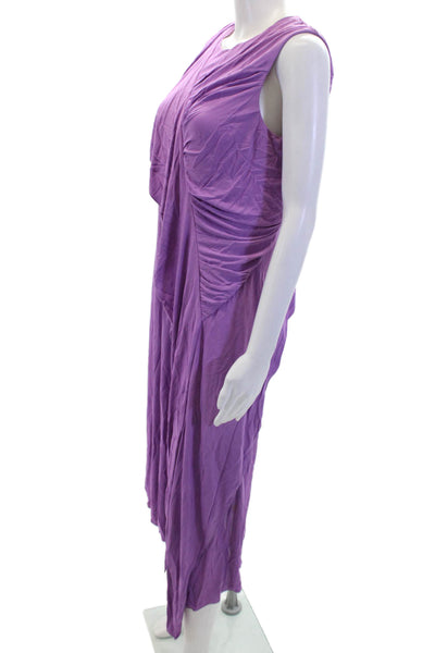 Emilio Pucci Womens Ruched Sleeveless Full Length Dress Lilac Purple Size 12