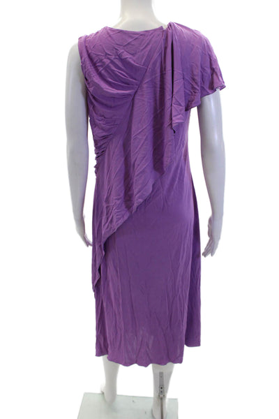 Emilio Pucci Womens Ruched Sleeveless Full Length Dress Lilac Purple Size 12