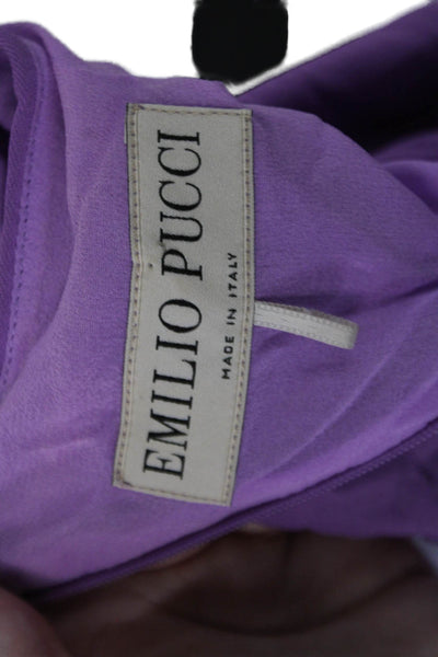 Emilio Pucci Womens Ruched Sleeveless Full Length Dress Lilac Purple Size 12