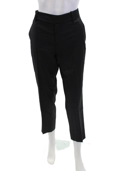 Comptoir Des Cotonniers Womens Pleated Front Dress Pants Black Wool Size Medium