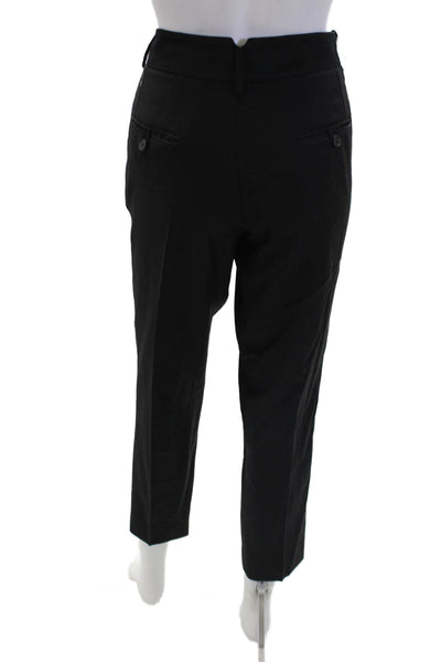 Comptoir Des Cotonniers Womens Pleated Front Dress Pants Black Wool Size Medium
