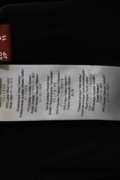 Comptoir Des Cotonniers Womens Pleated Front Dress Pants Black Wool Size Medium