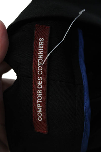 Comptoir Des Cotonniers Womens Pleated Front Dress Pants Black Wool Size Medium