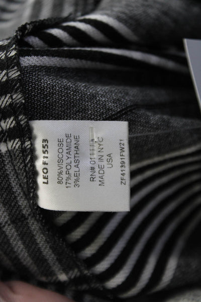 Avenue Montaigne Womens Plaid High Rise Creased Dress Pants Black White Size 8