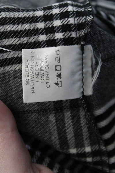 Avenue Montaigne Womens Plaid High Rise Creased Dress Pants Black White Size 8
