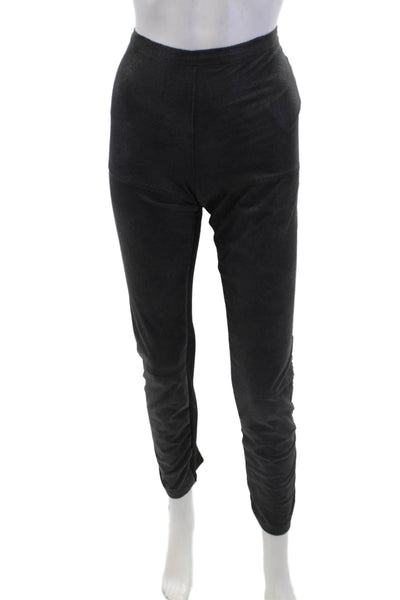 Velvet Womens Faux Leather Pull On High Rise Athletic Leggings Black Size Medium