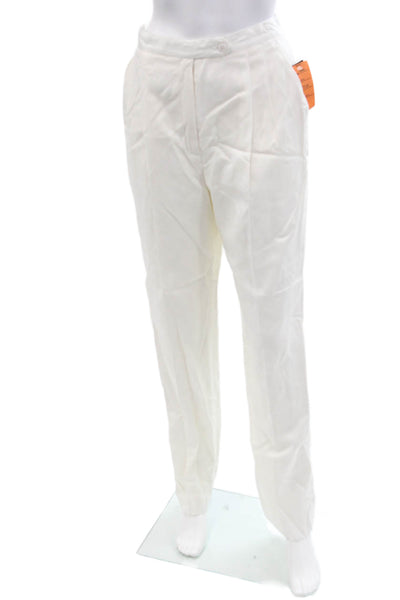 Alex Womens Tailored High Rise Straight Leg Zip Fly Dress Pants White Size 8