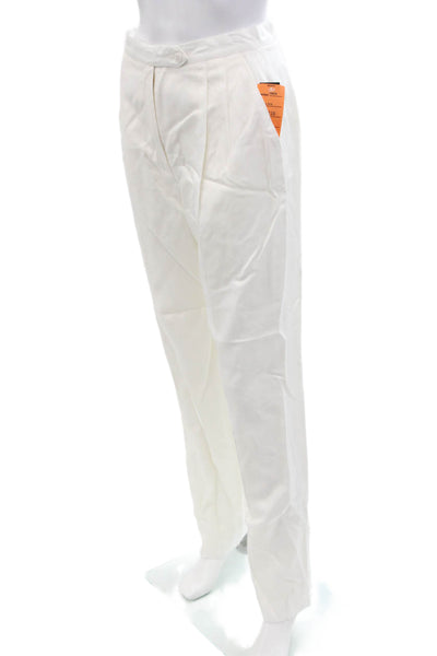 Alex Womens Tailored High Rise Straight Leg Zip Fly Dress Pants White Size 8