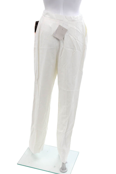 Alex Womens Tailored High Rise Straight Leg Zip Fly Dress Pants White Size 8