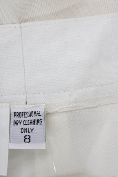 Alex Womens Tailored High Rise Straight Leg Zip Fly Dress Pants White Size 8