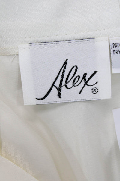 Alex Womens Tailored High Rise Straight Leg Zip Fly Dress Pants White Size 8
