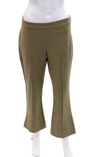 Vince Womens Cotton Blend Tailored Straight Leg Slim Fit Pants Brown Size 4