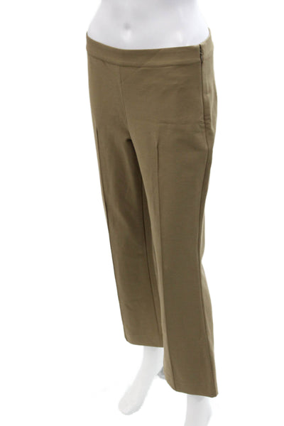 Vince Womens Cotton Blend Tailored Straight Leg Slim Fit Pants Brown Size 4