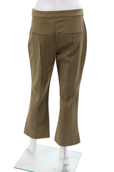 Vince Womens Cotton Blend Tailored Straight Leg Slim Fit Pants Brown Size 4