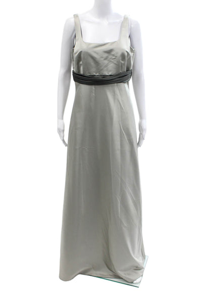 Siri Womens Sqaure Neck Fit & Flare Sleeveless Formal Dress Gray Size 10