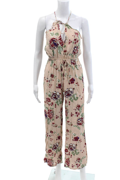 Faithfull The Brand Womens Floral Print Sleeveless Jumpsuit Pink Size XS