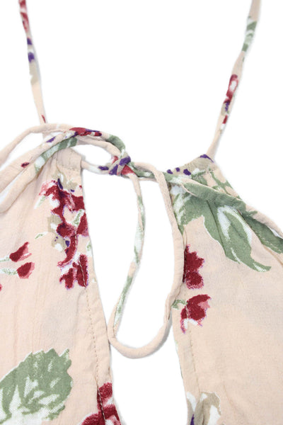 Faithfull The Brand Womens Floral Print Sleeveless Jumpsuit Pink Size XS