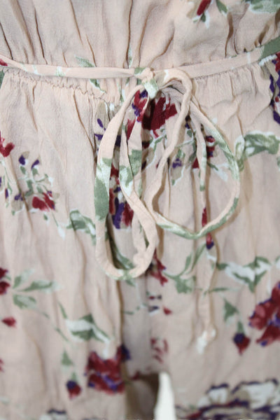 Faithfull The Brand Womens Floral Print Sleeveless Jumpsuit Pink Size XS