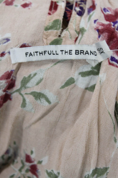 Faithfull The Brand Womens Floral Print Sleeveless Jumpsuit Pink Size XS